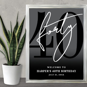 Poster Panneau de bienvenue pour la fête des 40 ans en no