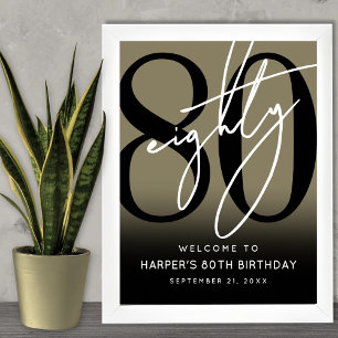 Poster Panneau de bienvenue pour la fête des 80 ans en or