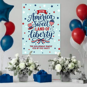 Poster Panneau de bienvenue pour la fête du 4 juillet