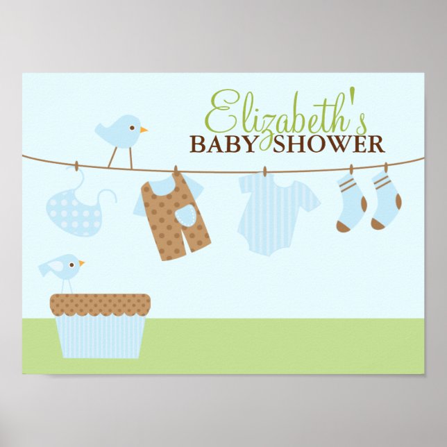 Poster Panneau de bienvenue pour la lessive bébé Shower (Devant)