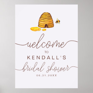 Poster Panneau de bienvenue pour la mariée à l'abeille