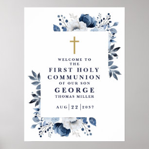Poster Panneau de bienvenue pour la première communion bo