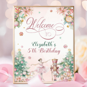 Poster Panneau de bienvenue pour l'anniversaire des fille