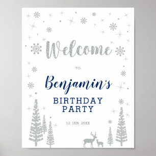 Poster Panneau de bienvenue pour l'anniversaire d'un garç