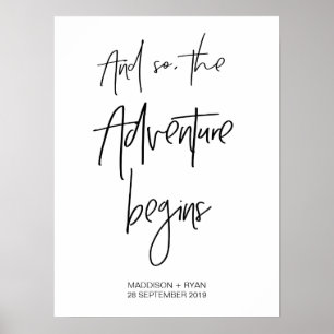 Poster Panneau de bienvenue pour le début de l'aventure