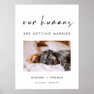Poster Panneau de bienvenue pour le mariage de nos humain