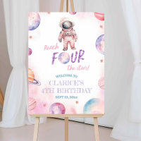Panneau de bienvenue pour les 4 ans de la fille as