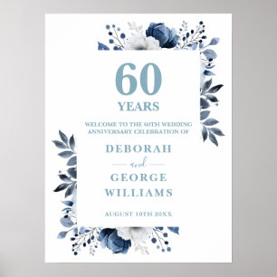 Poster Panneau de bienvenue pour les 60 ans de mariage Di