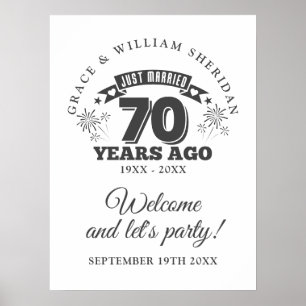 Poster Panneau de bienvenue pour les 70 ans de mariage