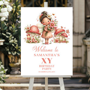 Poster Panneau de bienvenue pour les 8 ans de la Fée Rose