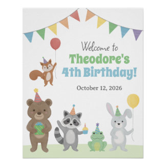 Poster Panneau de Bienvenue pour les Animaux de Fête