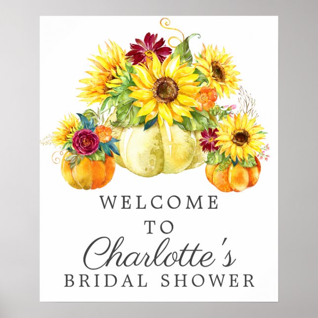 Poster Panneau de bienvenue pour mariage avec tournesol e (Devant)