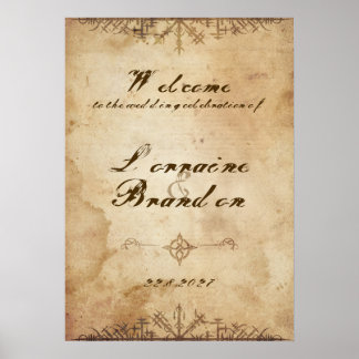Poster Panneau de bienvenue pour mariage Saga Viking Norr
