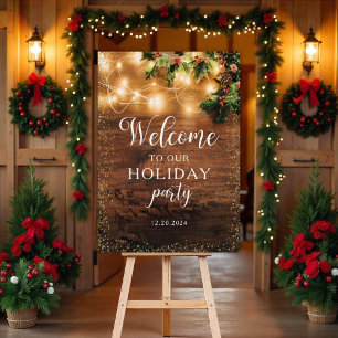 Poster Panneau de bienvenue pour Noël rustique
