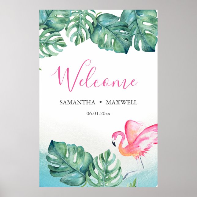 Poster Panneau de bienvenue pour réception de mariage tro (Devant)