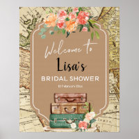 Panneau de bienvenue pour un mariage avec une cart