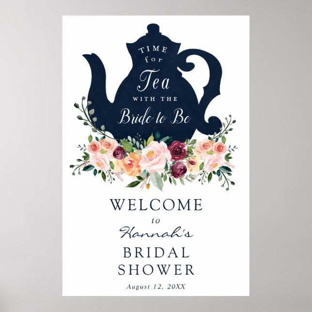 Poster Panneau de bienvenue pour une baby shower à l'heur (Devant)