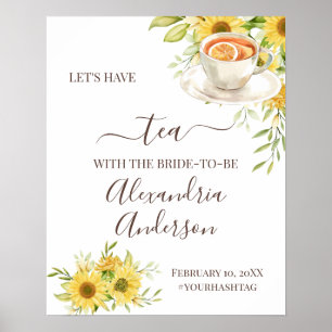 Poster Panneau de bienvenue pour une baby shower avec thè