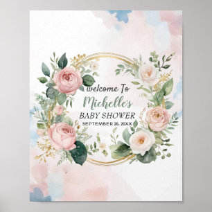 Poster Panneau de bienvenue pour une baby shower avec une