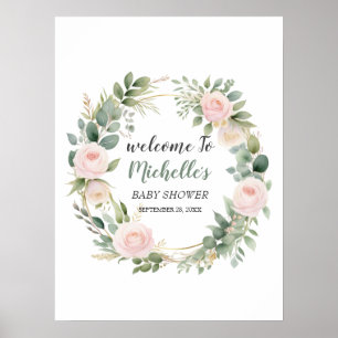 Poster Panneau de bienvenue pour une baby shower avec une