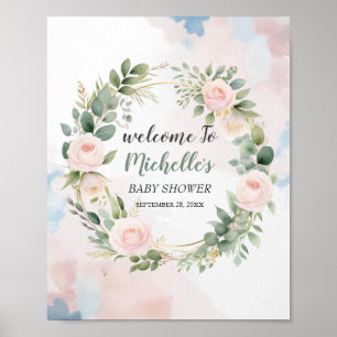 Poster Panneau de bienvenue pour une baby shower avec une