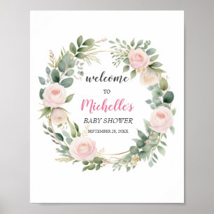 Poster Panneau de bienvenue pour une baby shower avec une