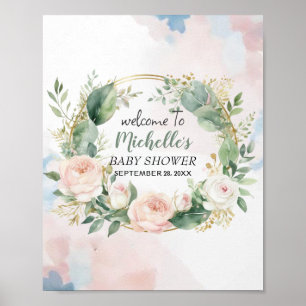 Poster Panneau de bienvenue pour une baby shower avec une