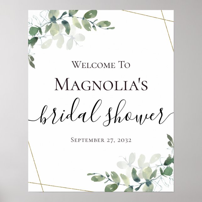 Poster Panneau de bienvenue pour une baby shower avec ver (Devant)