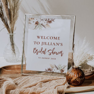 Poster panneau de bienvenue pour une baby shower bohème e
