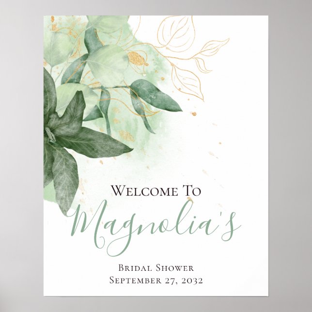 Poster Panneau de bienvenue pour une Baby Shower "Chic Gr (Devant)