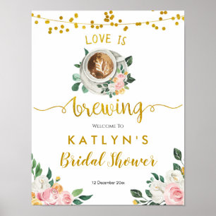 Poster Panneau de bienvenue pour une baby shower Coffee L