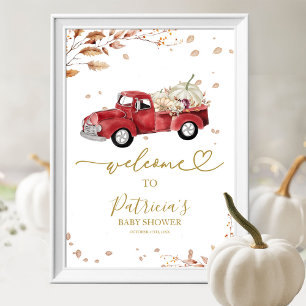 Poster Panneau de bienvenue pour une baby shower d'automn