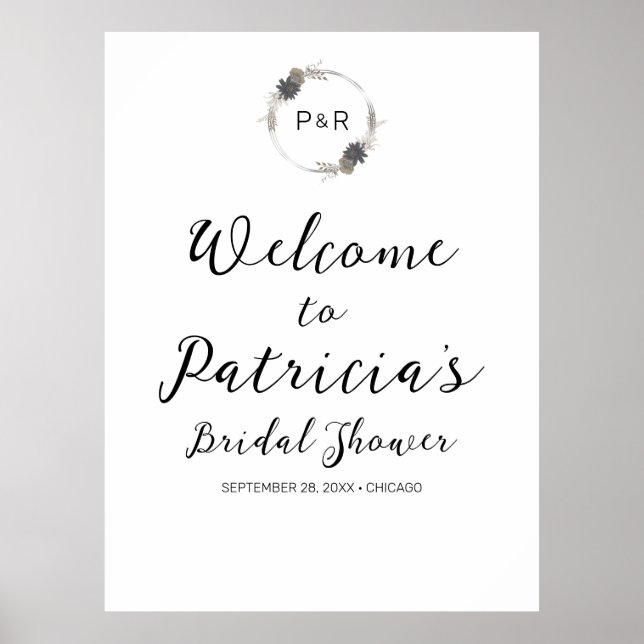 Poster Panneau de bienvenue pour une baby shower de maria (Devant)