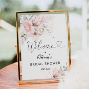 Poster Panneau de bienvenue pour une baby shower de roses