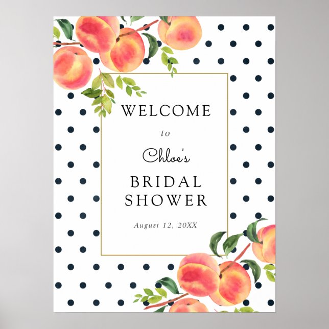 Poster Panneau de bienvenue pour une Baby Shower 'Douce p (Devant)