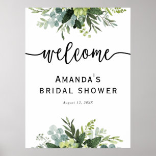 Poster Panneau de bienvenue pour une baby shower Eucalypt