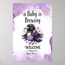 Panneau de bienvenue pour une baby shower gothique