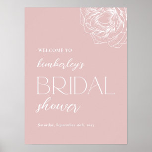 Poster Panneau de bienvenue pour une baby shower minimali