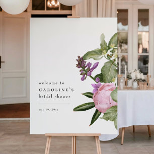 Poster Panneau de bienvenue pour une baby shower rose dan