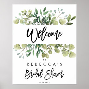 Poster panneau de bienvenue pour une baby shower rustique