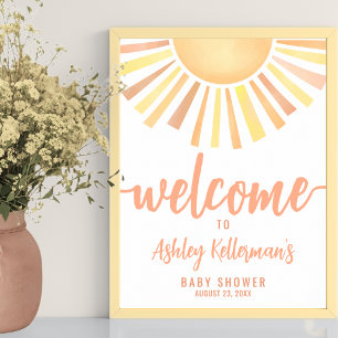 Poster Panneau de Bienvenue pour une Baby Shower sous le 