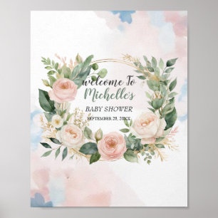 Poster Panneau de bienvenue pour une baby shower sur le t