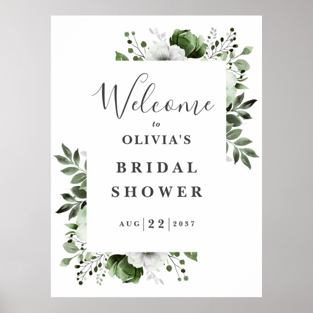Poster Panneau de bienvenue pour une douche de mariage à  (Devant)