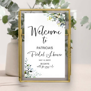 Poster Panneau de bienvenue pour une douche de mariée à l