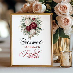 Poster Panneau de bienvenue pour une douche de mariée en 