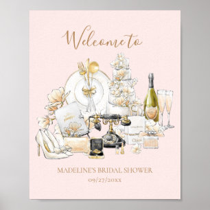 Poster Panneau de bienvenue pour une douche de mariée noi