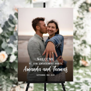 Poster Panneau de bienvenue pour une fête de fiançailles 
