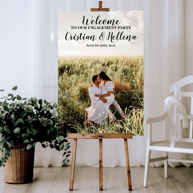 Poster Panneau de bienvenue pour une fête de fiançailles  (Créateur téléchargé)