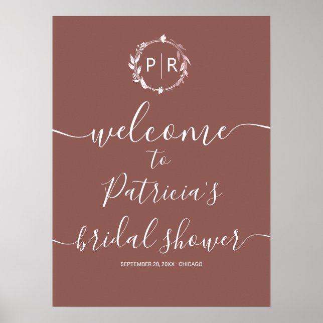 Poster Panneau de bienvenue pour une fête de mariage avec (Devant)