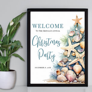 Poster Panneau de bienvenue pour une fête de Noël élégant